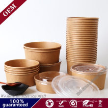 High Quality Envases Biodegradables 1500ml Custom Printed Kraft Paper Salad Packaging Cup Bowl